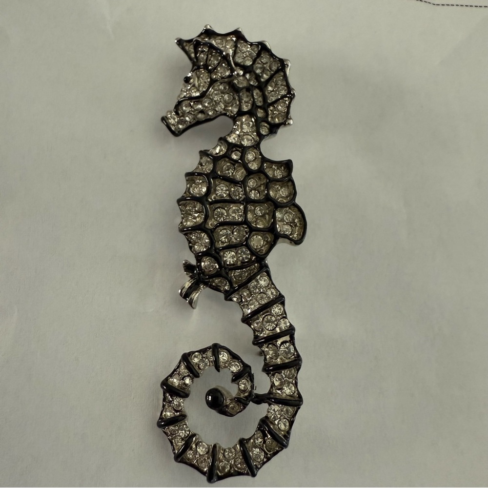 KJL Kenneth Jay Lane Seahorse Brooch Pin VINTAGE